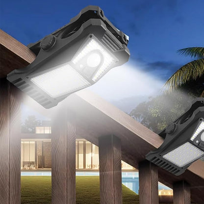 Solar Clip on Motion Sensor Light, High Brightness Led Outdoor Lamp with Efficient Solar Charging for Camping Tent, Pathway, Patio, Garden