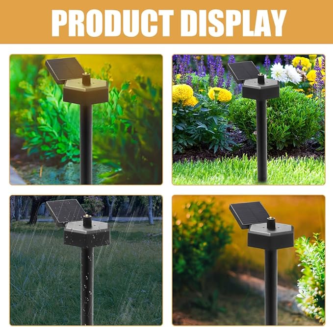 VICASKY 2pcs Solar Garden Pathway Lights Outdoor LED Waterproof Lawn Stake Lamps for Yard and Patio Decorative | Lumora