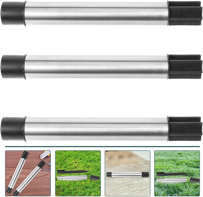 Stainless Steel Hollow Rod Replacement Stakes for Solar Lights 3Pcs Ground Stake Joint Connector Garden Outdoor | Lumora