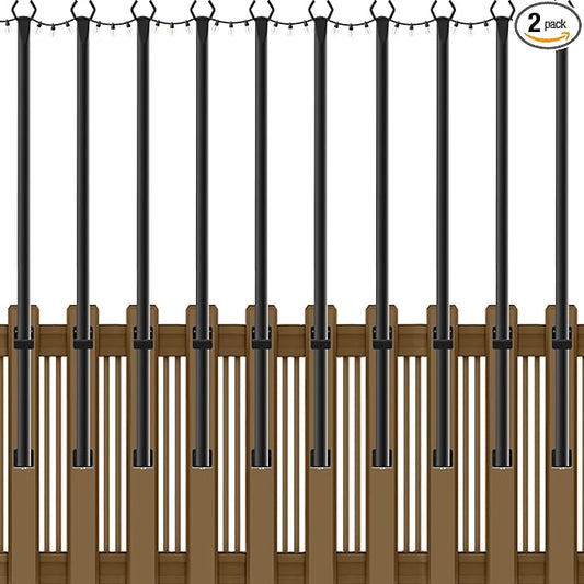 10 Pack String Light Poles,5Ft Metal Poles for Outdoor String Lights,Outdoor Light Poles with Post,Poles/Stand for Outside,Patio,Deck,Backyard,Garden Wedding,Party