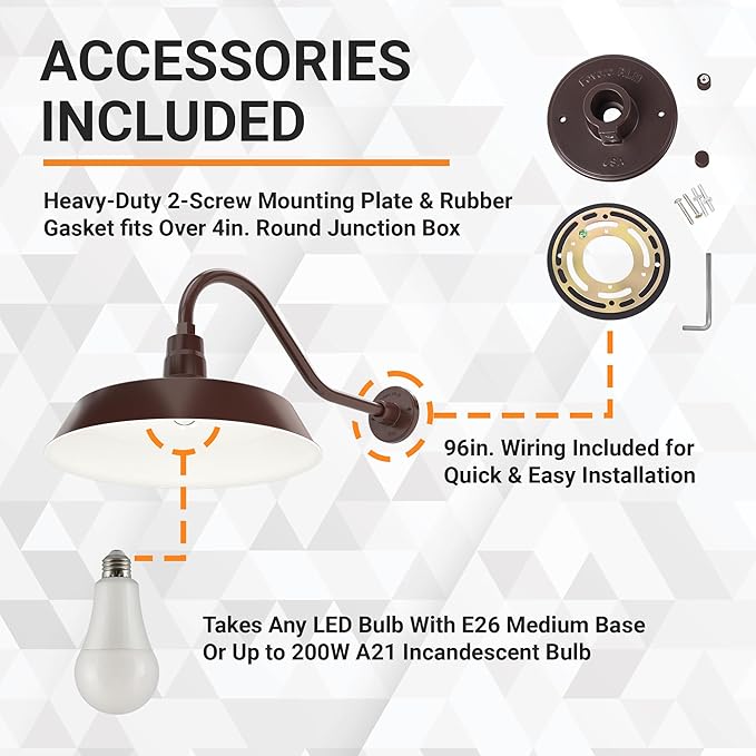 17in. Architectural Bronze Outdoor Gooseneck Barn Light Fixture With 22in. Long Extension Arm - Wall Sconce | Lumora