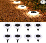 ASLIDECOR Solar Ground Lights Outdoor，Solar Garden Light Landscape Lighting 8 Pack 14 LED Waterproof LED Path | Lumora