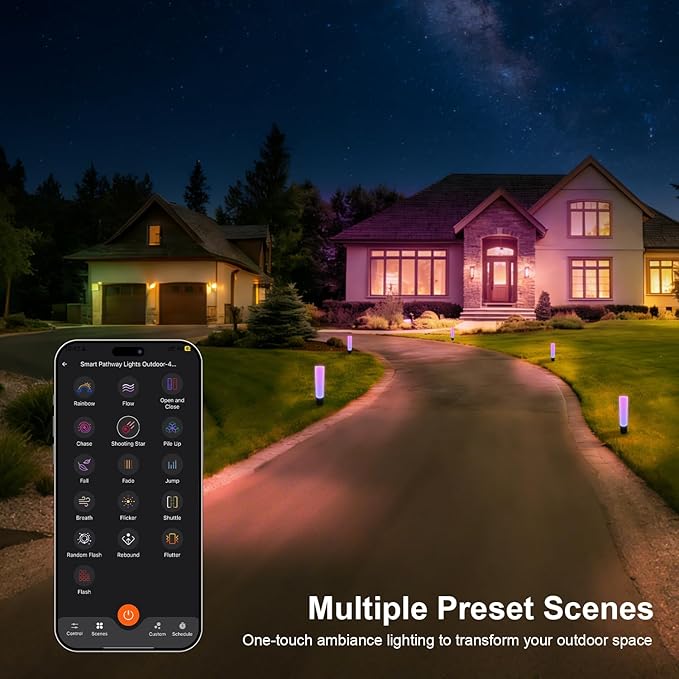 Outdoor Pathway Lights, Color Changing Walkway Lights, Waterproof Landscape Path Lights, APP/Control Box/Remote | Lumora