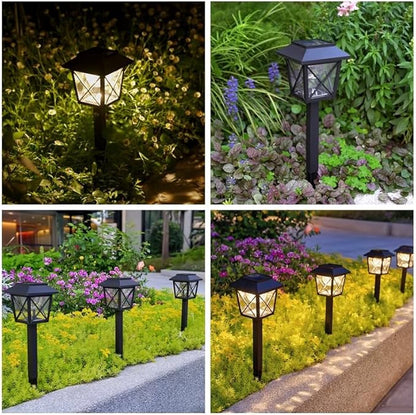 EXCMARK 6 Pack Large Rotating Solar Lights Outdoor Waterproof 2 Modes Twinkling Decorative Lights for Garden Yard Pathway Walkway Decorations Landscape Lighting. (Set of 6)