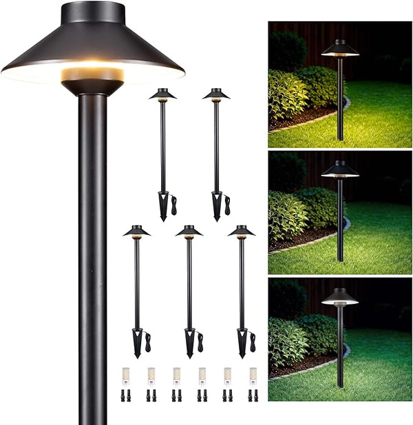Gardenreet Low Voltage Landscape Lighting Brass, Warm & Neutral White Adjustable 12v Pathway Lights Waterproof | Lumora