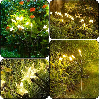 8-Pack 64 LED Solar Swaying Lights Outdoor Solar Powered Firefly Lights Garden Decor Waterproof Pathway Light Wind Landscape Lights Warm Yellow for Pathway Lawn Patio Courtyard Decor (Warm White)
