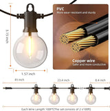 Kawaya 200FT Outdoor String Lights - LED Waterproof Patio Light for Outside with 100+4 G40 Globe Blubs | Lumora
