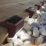 Set of 16 Solar Deck Lights, Brown Waterproof Led Fence & Step Lights, 3.1 X 1.8 X 1, Amorphous Silicon Panels | Lumora