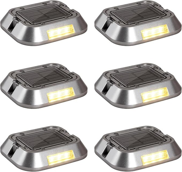 Solar Driveway Lights for Outside, 6 Pack Outdoor Waterproof Solar Deck Lights, 3000K Warm White, Automatic Garden | Lumora