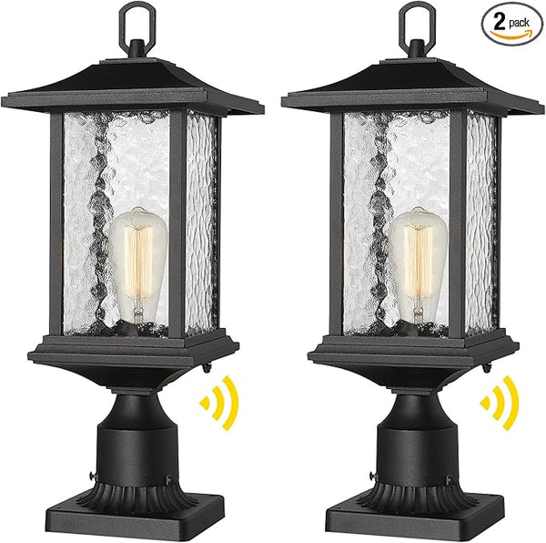 Beionxii Dusk to Dawn Outdoor Post Lights, 21inch Large Exterior Lamp Post Light Pier Mount Lantern with Base | Lumora