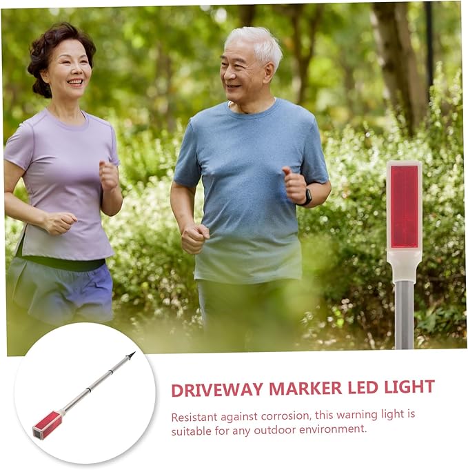 LIFKOME Solar Driveway Marker Lights Outdoor LED Solar Pathway Lights for Driveway 2-Pack Bright Illumination
