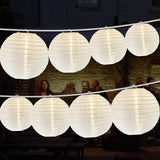 25 FT White Lantern String Lights, Chinese Lanterns with 10 LED G40 Light Bulbs, Plug-in Outdoor String Lights for | Lumora