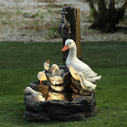 Solar Outdoor Lights, Duck Family Garden Lights, Resin Decorative Light for Yard, Pathways, Solar Spot Light Outdoor, Security Lights, Garden Statues, Cute Stuff