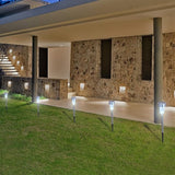 10 Pcs Outdoor Solar Pathway Lights,Stainless Steel LED Landscape Lighting,Outdoor Waterproof Solar Garden | Lumora