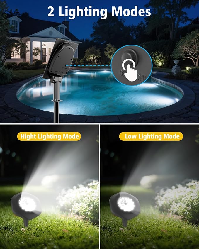 CORESLUX Solar Spot Lights Outdoor Waterproof IP68, 3-in-1 LED Cool Light Solar Landscape Lights, 2 Light Modes | Lumora