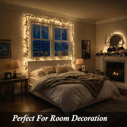 Warm White Christmas Lights - 143.7ft 400 LED Tree Lights Outdoor, UL Certified Plug in Fairy Outdoor Waterproof, Indoor Twinkle 8 Modes & Timer for Outside, Bedroom, Party Wedding