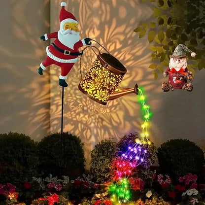2026 New Christmas Solar Kettle Lights Garden Lawn Decorative Lights Santa Kettle Ground Lamp Solar Led Night, Outdoor Christmas Decor for Pathway Yard Patio (Colorful Light)
