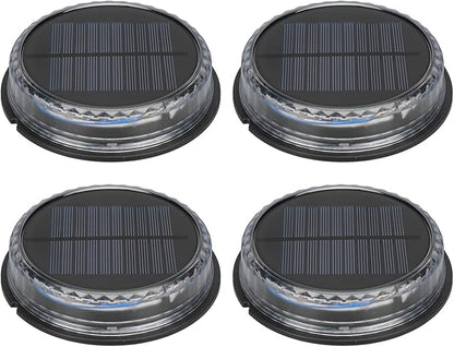 Hyuduo Solar Ground Lights Outdoor, IP65 Waterproof Pathway LED Lights with Warm White Light, Auto On/Off Sensor, 4 Pack for Garden Yard Driveway