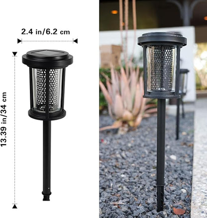 EcoGreen Solar Pathway Lights Outdoor 4-Pack Solar Powered Garden Lights Waterproof, 5000K Daylight, Aluminum, 2.44x13.4in, Auto Dusk to Dawn for Garden, Patio & Walkway (031D)