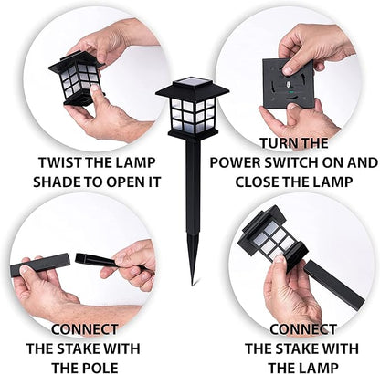 ZONETECH Outdoor Solar Powered Light –Six Pack Bright Premium Quality Rain-Proof Walkway Path Patio Yard Lawn Garden Lamp (6 Pieces)
