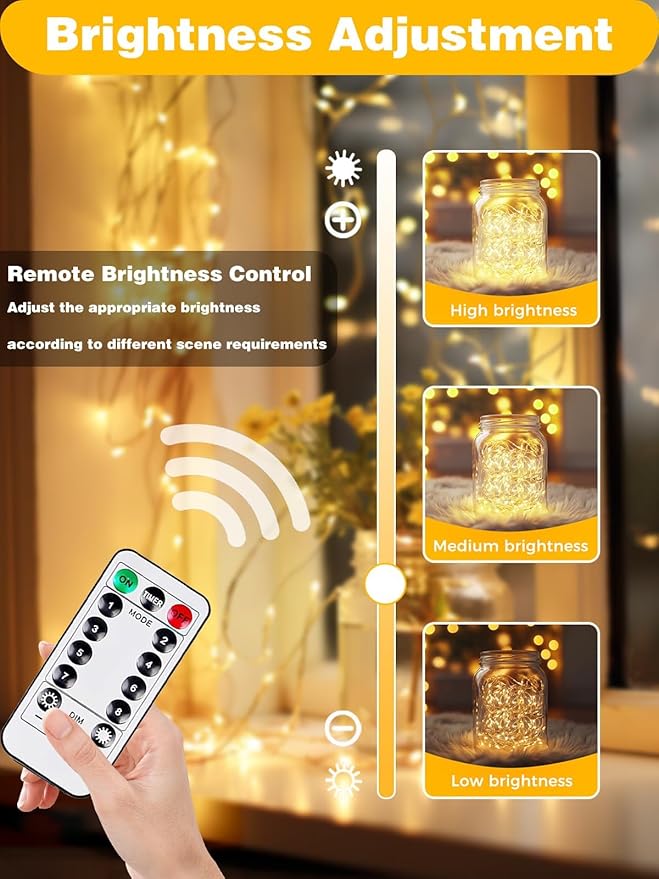 8 Pack Christmas Fairy Lights Battery Operated with Remote, Each 20FT 60LED Waterproof Twinkle Lights with Timer | Lumora