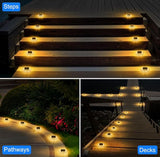 Solar Deck Lights Dock Step Lights- 8 Packs Waterproof 1200mAh Auto ON/Off LED Solor Powered Stair Lighting for | Lumora