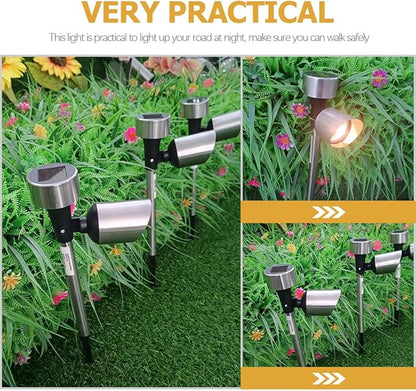 balacoo 2 Pcs Solar Lawn Lights Outdoor Garden Solar Pathway Lights Waterproof LED Landscape Lighting Warm White for Patio Yard
