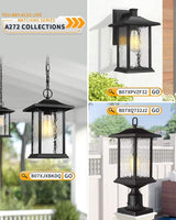 Beionxii Dusk to Dawn Outdoor Post Lights, 21inch Large Exterior Lamp Post Light Pier Mount Lantern with Base | Lumora