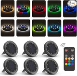 Color Changing Solar Ground Lights with 33ft Long Distance Remote Control - Flat Solar Lights Outdoor Waterproof | Lumora