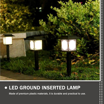 2pcs Waterproof LED Solar Garden Path Lights, White Light Outdoor Landscape Lawn Ground Insert Lamps for Yard and Patio Lighting