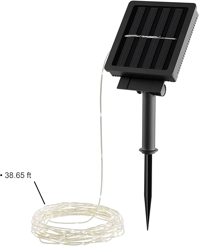 Pure Garden Solar-Powered 100 Fairy Lights, Warm White - Decorative Outdoor Light | Lumora