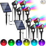 Solar Spotlights Outdoor Waterproof, RGB Landscape Spotlights, Christmas Decorative Solar Spot Lighting for Garden | Lumora