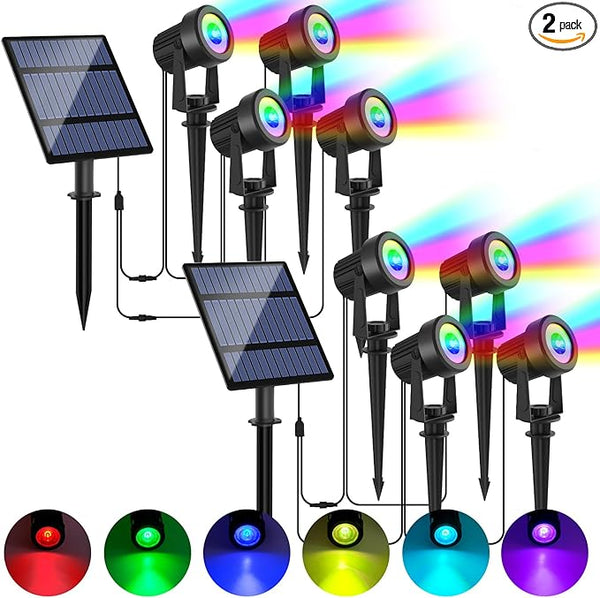 Solar Spotlights Outdoor Waterproof, RGB Landscape Spotlights, Christmas Decorative Solar Spot Lighting for Garden | Lumora