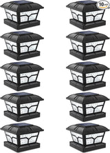 SIEDiNLAR Solar Post Cap Lights Outdoor 2 Color Modes 8 LEDs for 4x4 5x5 6x6 Wooden Vinyl Posts Fence Patio Deck | Lumora