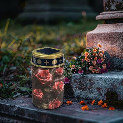 Solar Garden Lights Outdoor Waterproof Decorative Solar Lights Red Roses Outdoor Solar Lights for Garden Yard Patio Lawn Outdoor Decor, Gifts for Dad,Mother,Grandma