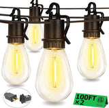 200FT Outdoor String Lights with 104 Shatterproof S14 Vintage Edison Bulbs E12 Sockets,2700K Dimmable Outdoor | Lumora