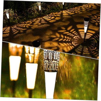Kisangel 6pcs Solar Garden Stake Lights Outdoor Lawn Courtyard Pathway Decoration Lamps Warm Colorful Light Solar Powered for Patio Yard