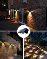Fence Lights Solar Powered Outdoor Waterproof 3 Sided Wall LED Landscaping 12 Pack for Yard, Deck, Patio, Rail | Lumora