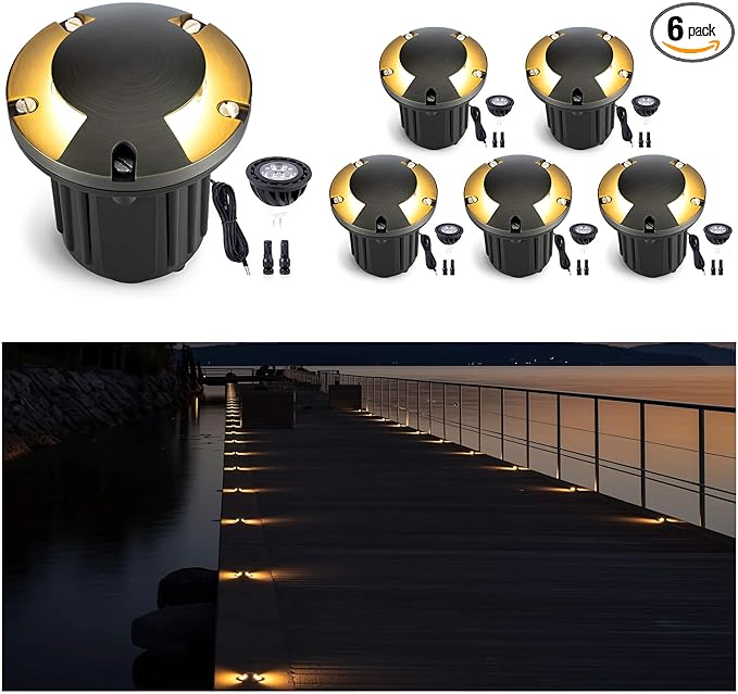 Gardenreet Landscape In Ground Well Lights - Brass Ip65 Electric Low Voltage LED Lights, 12V - Outdoor Path Light | Lumora