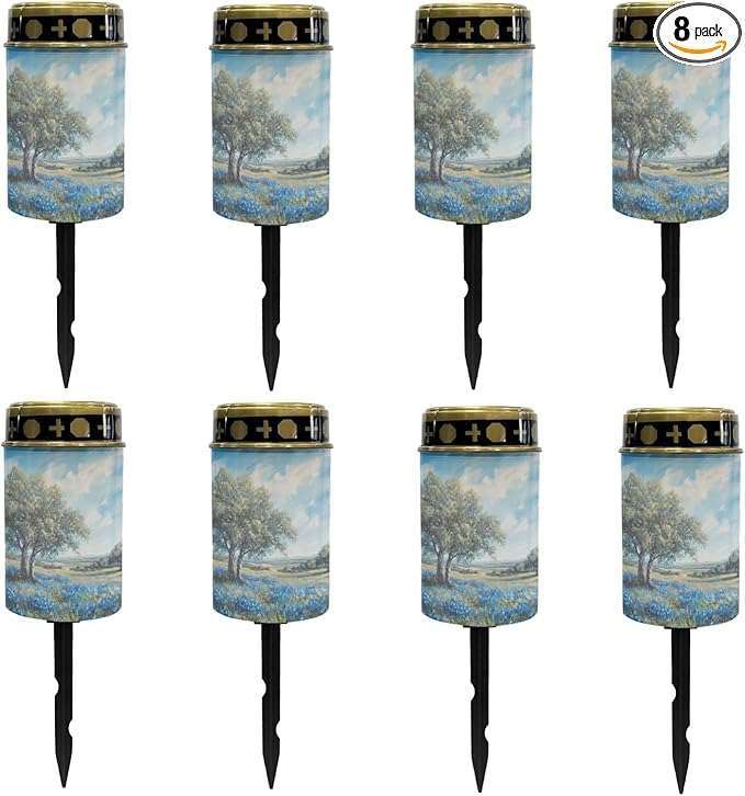 Blue Floral Solar Lights Outdoor Solar Garden Lights Pretty Stake Lights Pathway Decorative for Yard Patio Driveway Landscape Lighting Outdoor Lantern Wall Light Auto On/Off