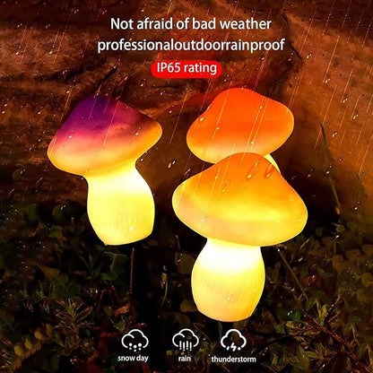 Super Bright Solar Lights, Set of 3 Solar Mushroom Lights, Outdoor Waterproof Solar Powered Mushroom Lights, Garden Stake Lights for Garden Yard Backyard Lawn Path Lights (Color : 3 Colors)