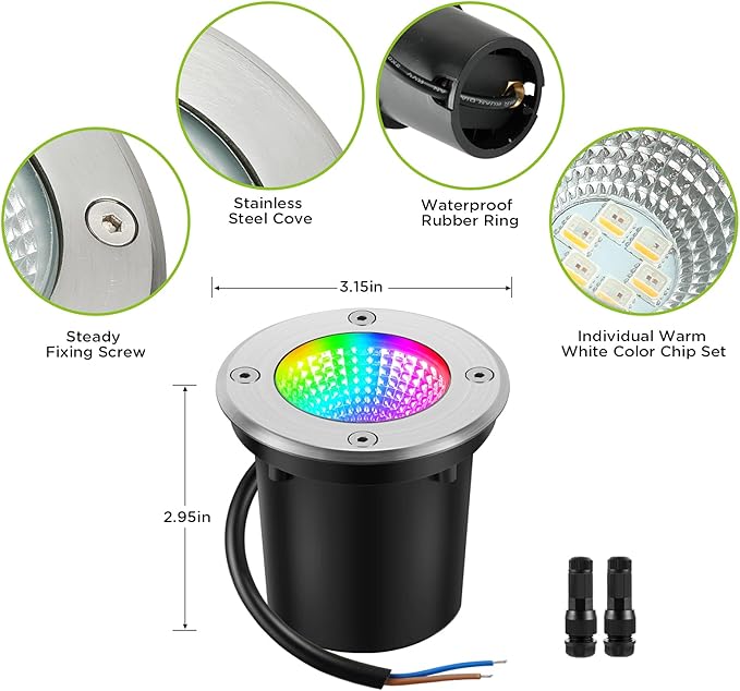 RGBW Warm White Low Voltage Landscape Lights 10W Color Adjustable LED Landscaping Lighting IP67 Waterproof Outdoor | Lumora
