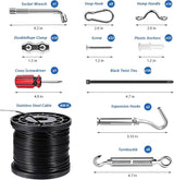 String Light Hanging Kit with 400FT Vinyl Coated 304 Stainless Steel Wire Rope, Globe String Light Suspension Kit | Lumora