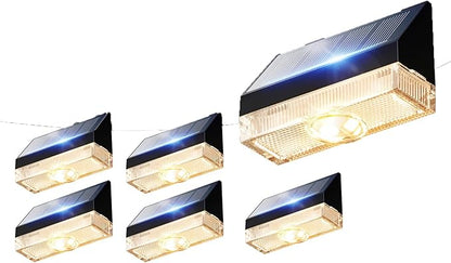 VOLISUN Solar Fence Lights, Fence Post Solar Lights Outdoor Waterproof with Warm White LED Spot Lens, Solar Deck Lights for Outside Wall, Deck, Patio, Yard, Rail, Garage, Pool, 6 Pack