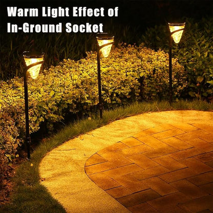 Solar Pathway Lights Outdoor 2 Pack, Auto On/Off Waterproof Landscape Lighting for Walkway Garden Yard, Adjustable Temperature Warm Light Cool/Warm, 3000K/6000K 8h+