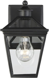 Savoy House 5-140-BK Ellijay Modern Rustic Clear Glass Outdoor Wall Lantern, 1-Light 60 Watt, 10" H x 6" W, Black | Lumora