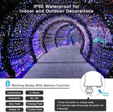 AmyHomie Multicolor Christmas Lights Outdoor, 300LED Lights with 8 Lighting Modes, End to End Connectable Fairy | Lumora