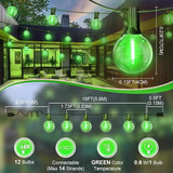 LAMPHOME Green St. Patrick's Day LED Outdoor String Light, 26Ft st Patrick's Day Patio Lights 12+1 Edison | Lumora