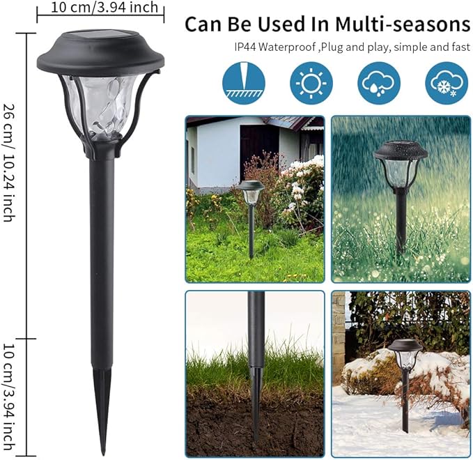 KOOVON Bright Outdoor Solar Pathway Lights,Dream Dynamic Solar Outdoor Lights Waterproof LED Solar Powered Garden Lights Solar Landscape Light for Yard Walkway Lawn Driveway Backyard (10 Pack)