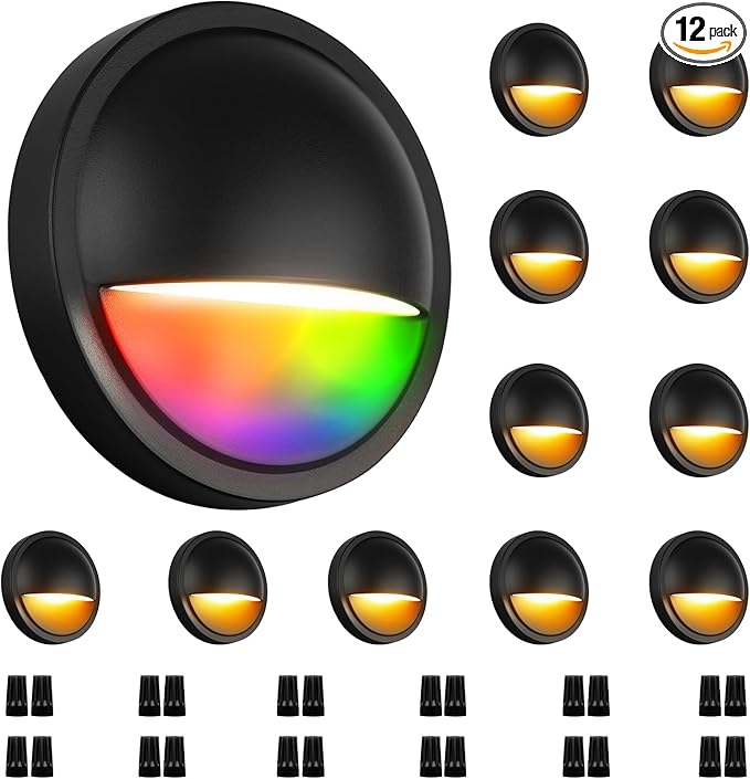Outdoor RGB Fence Lights Wired, 3W 12V Wired LED RGB Color Changing Low Voltage Fence Lights for Outdoor Deck Post | Lumora